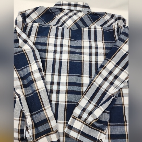 American Rag‎ Snap Button Down Plaid Multi Color Long Sleeve Shirt Size XL - Picture 5 of 15